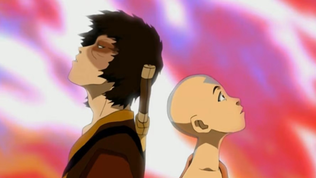 Zuko dan Aang melihat ke atas di Avatar: The Last Airbender