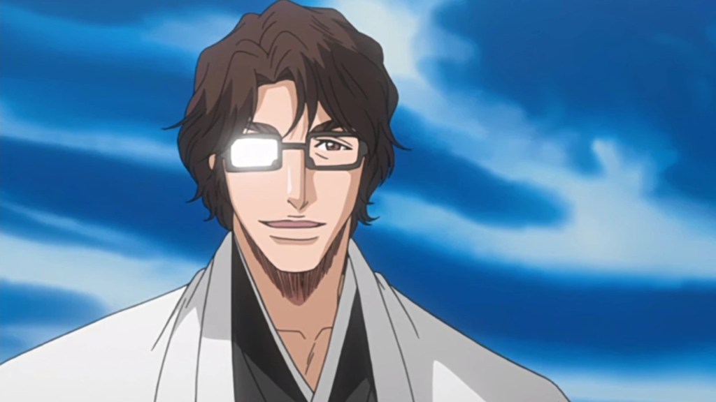 Aizen tersenyum di Bleach