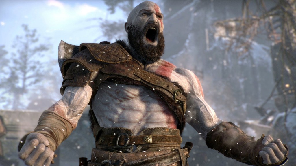 Kratos screaming in God of War 2018