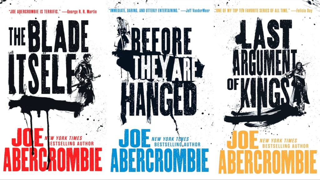 Cover dari The Blade Itself, Before They are Hanged, dan Last Argument of Kings