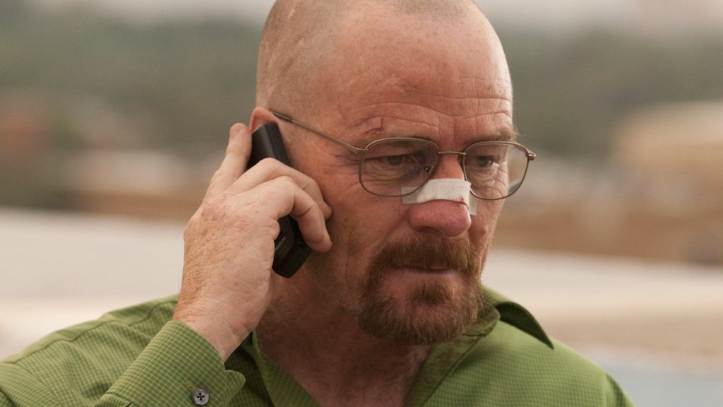 Walter White talking to Gus on the phone in Breaking Bad Season 4