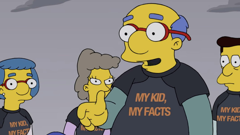Kirk Van Houten in my kid, my facts t-shirt at rally