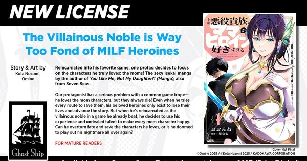 Seven Seas Resmi Licensi The Villainous Noble is Way Too Fond of MILF Heroines dan 6 Judul Menarik Lainnya!