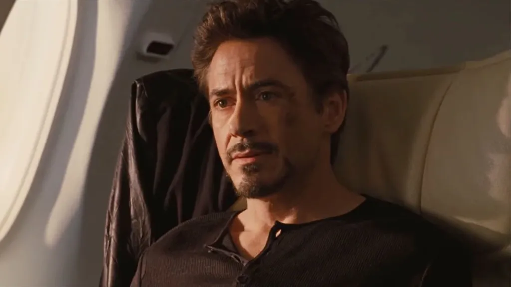 Tony Stark on a plane in Iron Man 2